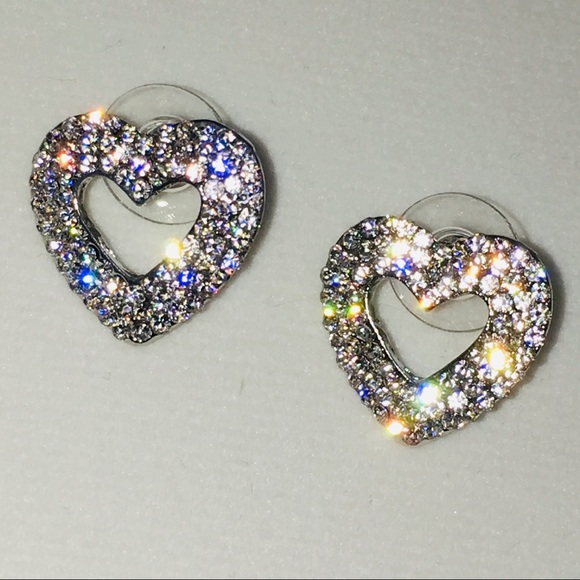 14k gold 3CT heart pave earrings love wedding - Picture 2 of 8